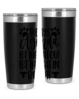 Todays Agenda Let Style 107#- cat- Tumbler