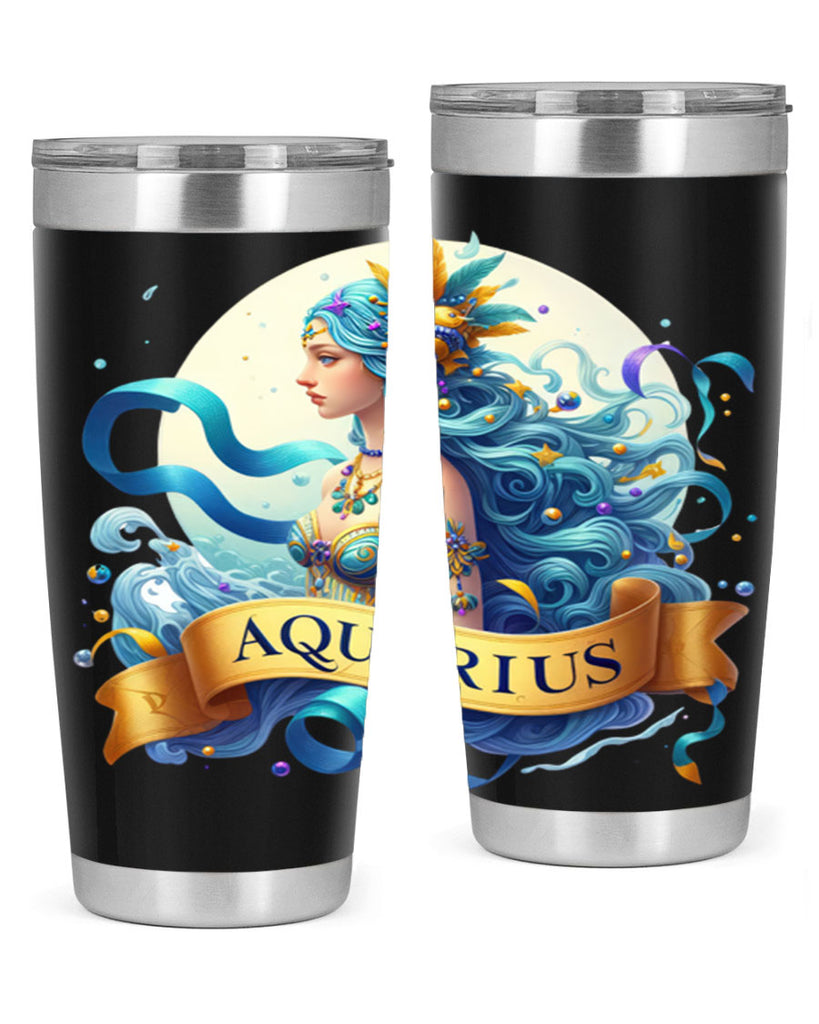 aquarius 84#- zodiac- Tumbler