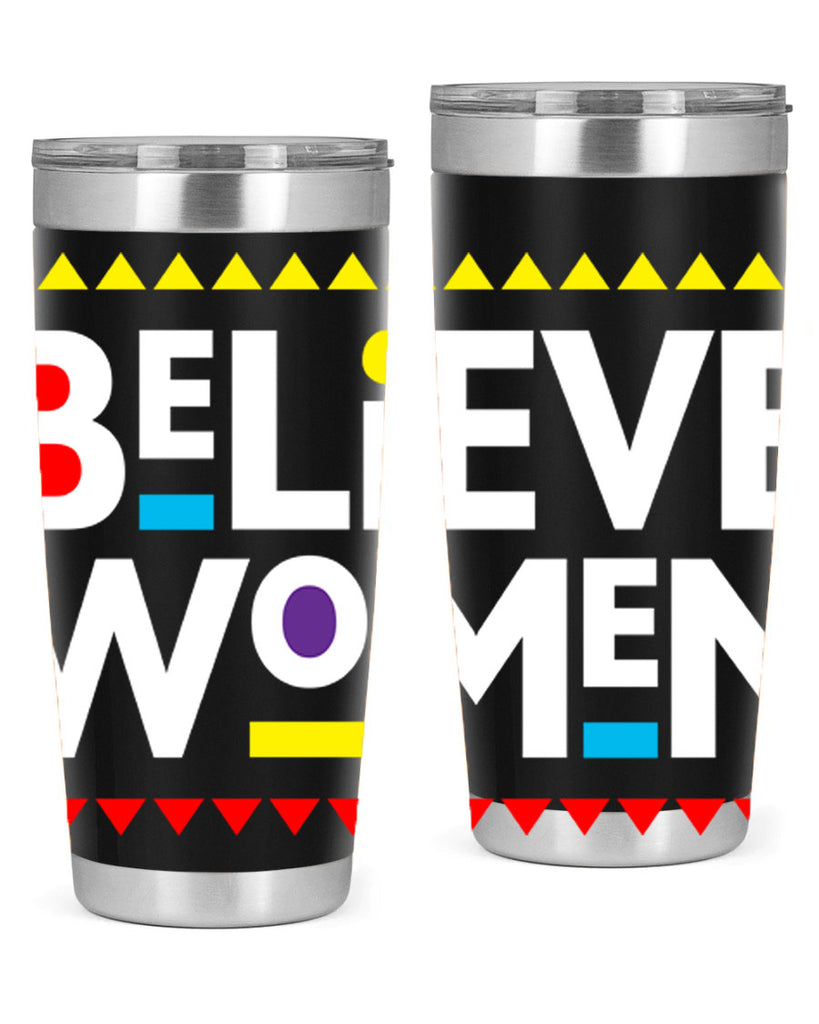 believewomen 254#- black words phrases- Cotton Tank