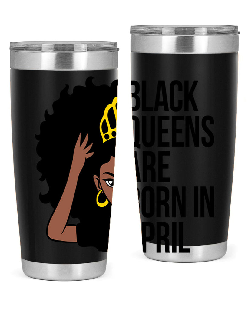 black queens are born in april 218#- black words phrases- Cotton Tank