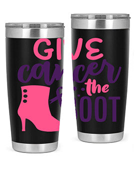 give cancer the boot Style 1#- breast cancer- Tumbler