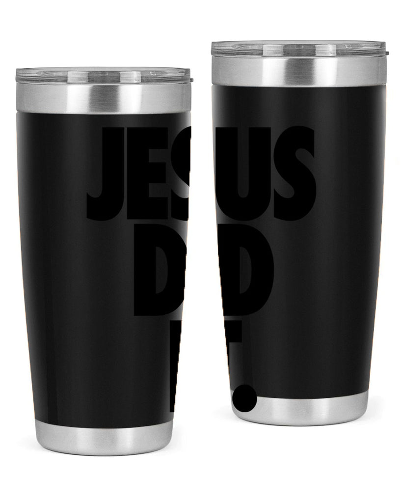jesus did it 102#- black words phrases- Cotton Tank