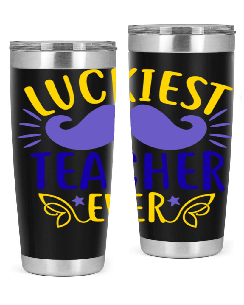 luckiest teacher ever 12#- mardi gras- Tumbler