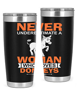never underestimate a woman who loves donkeys Style 1#- donkey- Tumbler