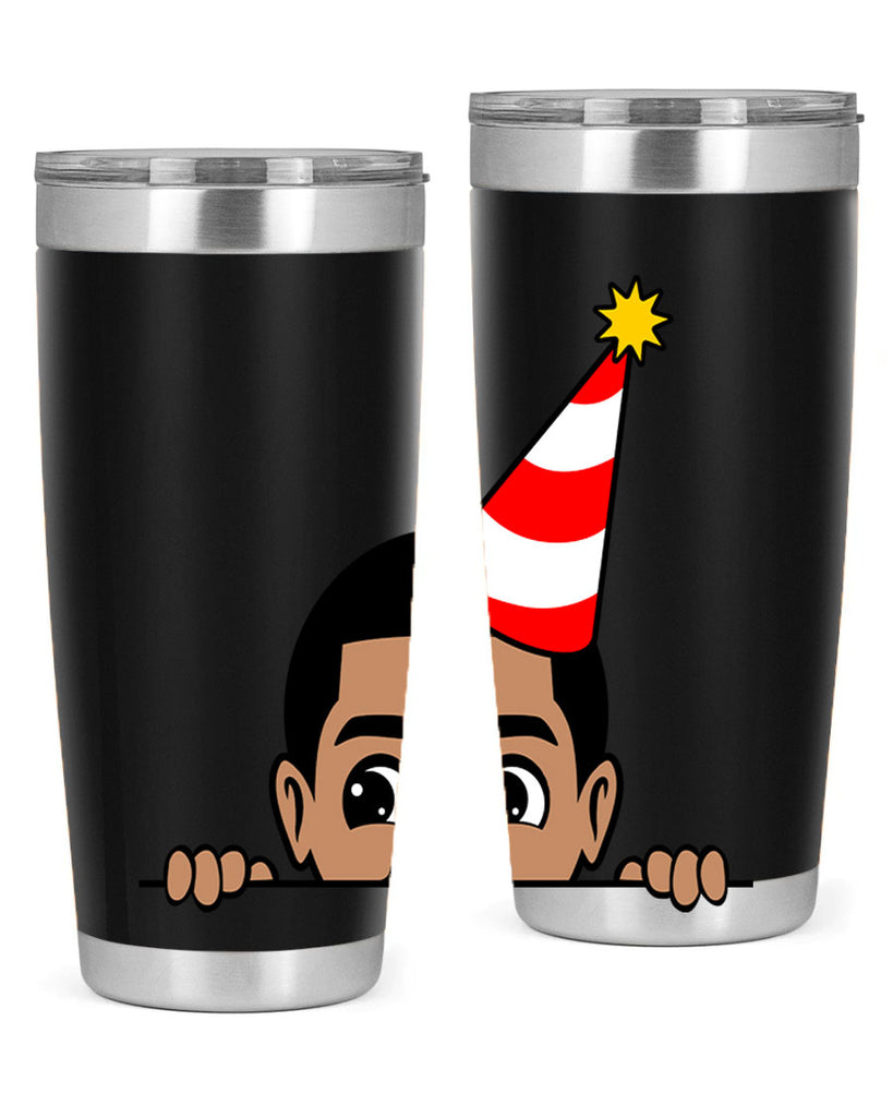 peekaboo afro birthday boy 21#- black men - boys- tumbler