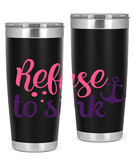 refuse to sink Style 4#- breast cancer- Tumbler