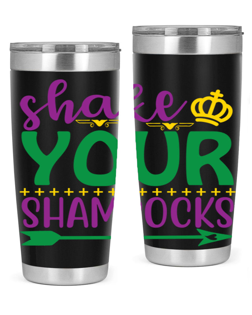 shake your shamrocks 2#- mardi gras- Tumbler