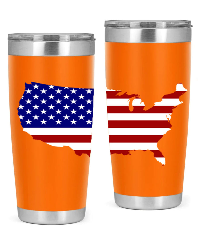 Flag With Map Style 50#- Fourt Of July- Tumbler