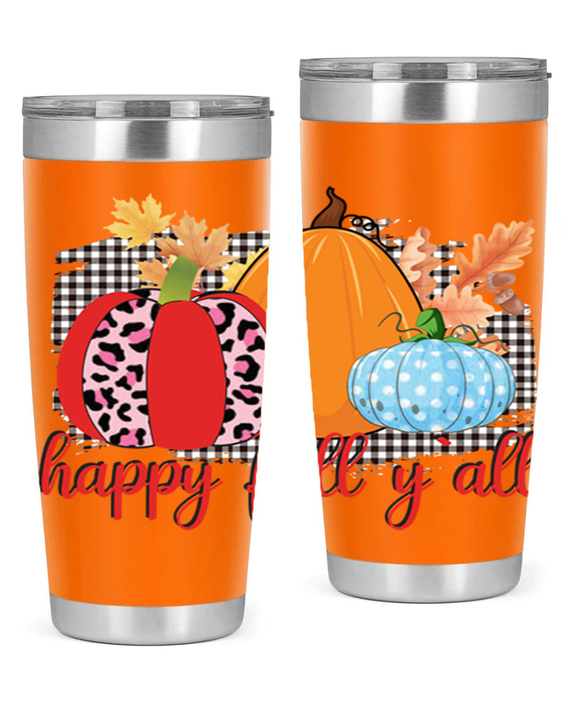 Happy Fall Yall Leopard 229#- fall- Tumbler