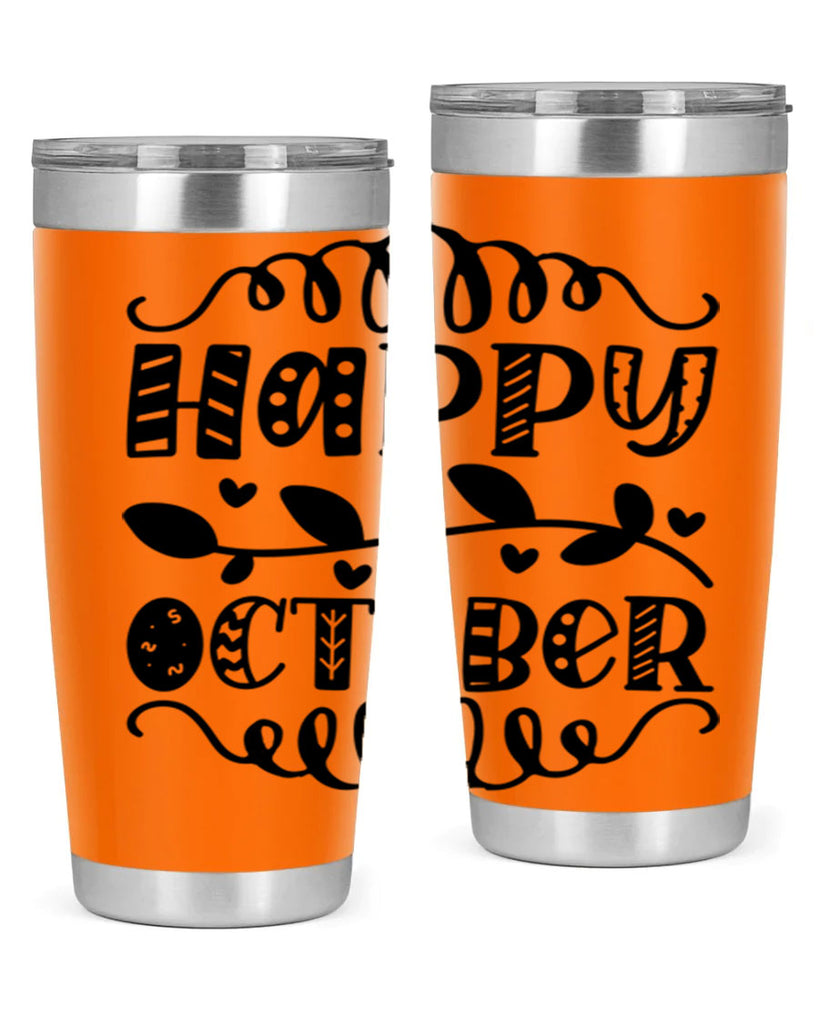 Happy October 239#- fall- Tumbler