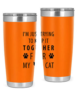 I’m Just Trying Style 61#- cat- Tumbler