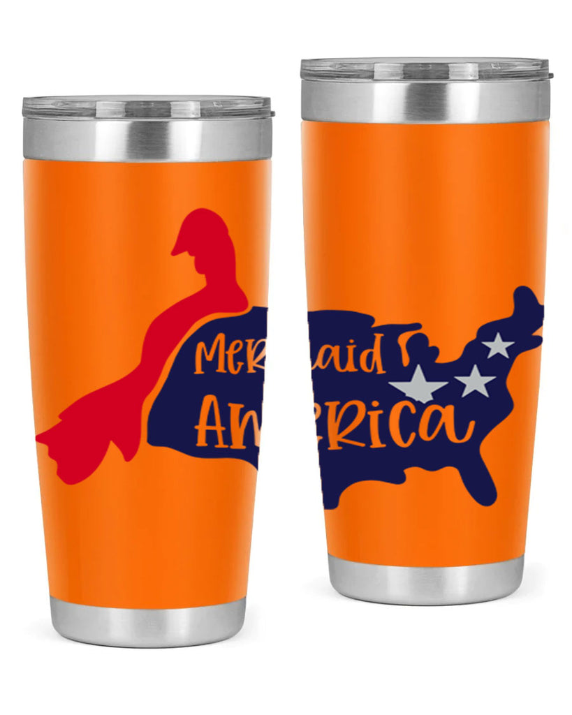 Mermaid In America Style 167#- Fourt Of July- Tumbler