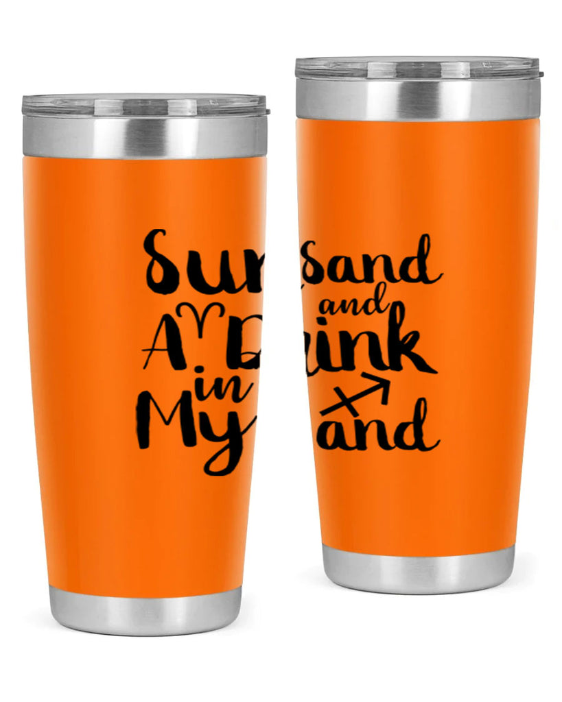 Sun Sand And A Drink In My Hand 480#- zodiac- Tumbler