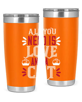 all you need is love Style 27#- cat- Tumbler
