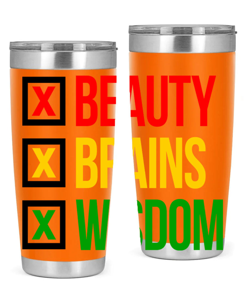 beauty brains wisdom 262#- black words phrases- Cotton Tank