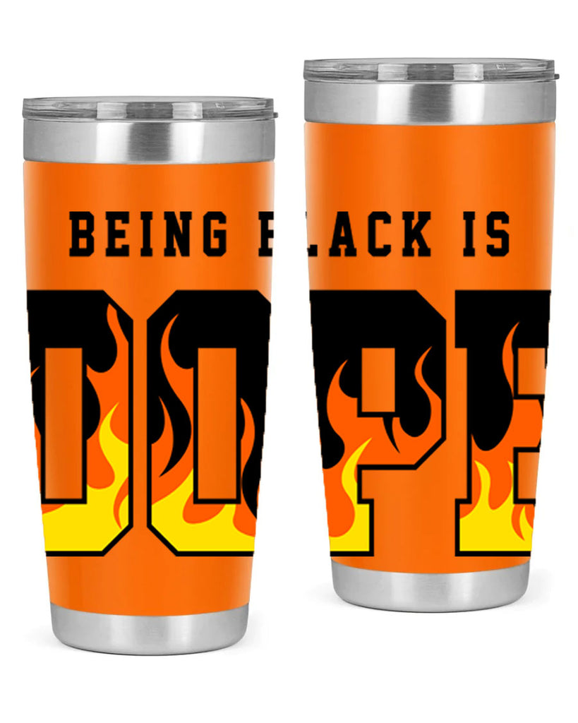 being black is dope flames 256#- black words phrases- Cotton Tank
