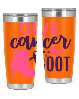 give cancer the boot Style 11#- breast cancer- Tumbler
