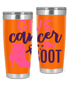 give cancer the boot Style 1#- breast cancer- Tumbler