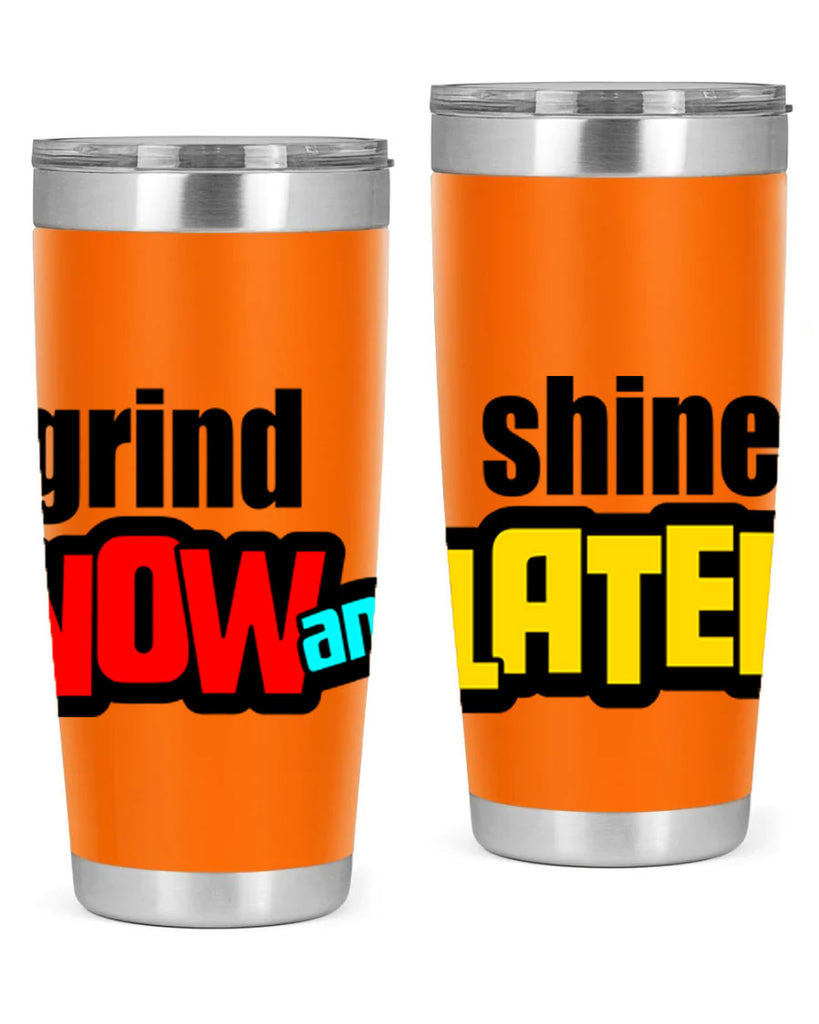 grind now and shine later 142#- black words phrases- Cotton Tank
