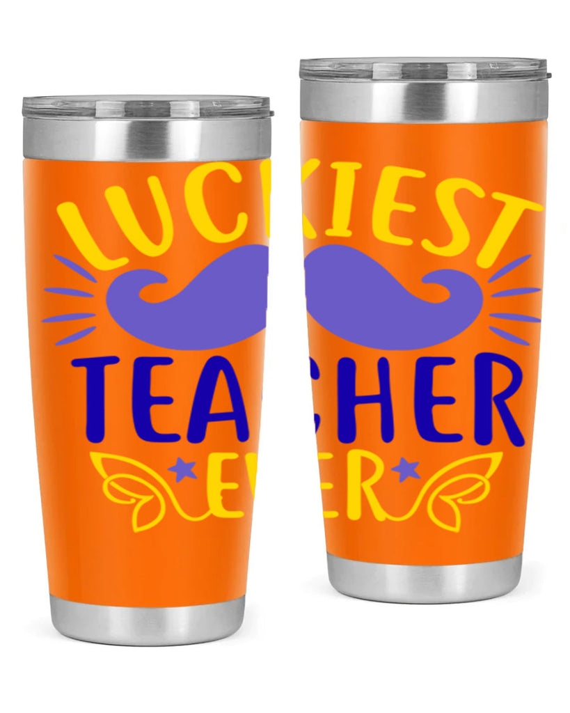 luckiest teacher ever 12#- mardi gras- Tumbler