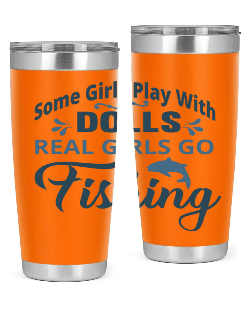 some girl play with dolls 38#- fishing- Tumbler