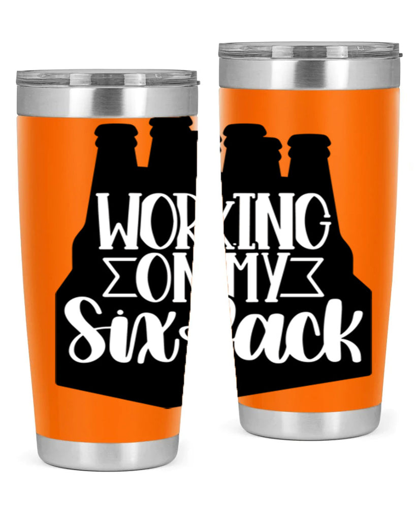 working on my six pack 13#- beer- Tumbler