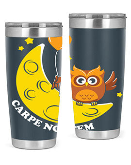 Carpe Noctem Moon Stars Owl A TurtleRabbit 1#- owl- Tumblers