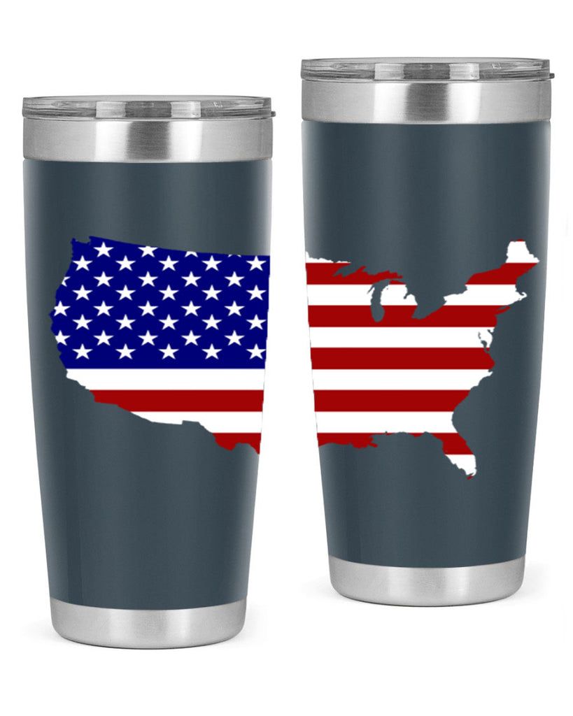Flag With Map Style 50#- Fourt Of July- Tumbler