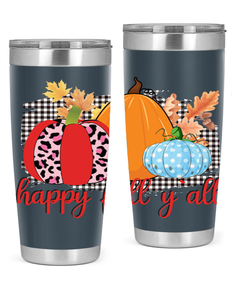 Happy Fall Yall Leopard 229#- fall- Tumbler