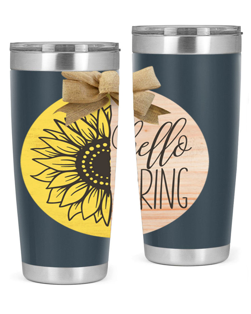 Hello spring half sunflower Mockup198#- spring- Tumbler
