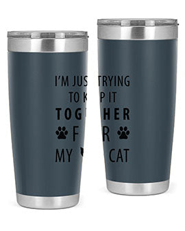 I’m Just Trying Style 61#- cat- Tumbler