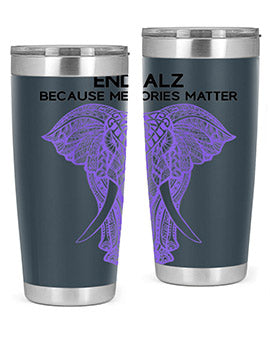 Purple Elephant Alzheimer Awareness 212#- alzheimers- Tumbler
