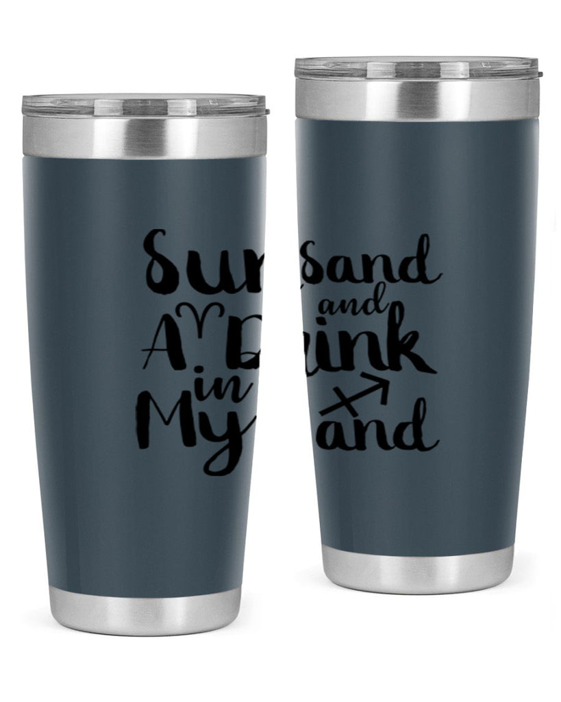 Sun Sand And A Drink In My Hand 480#- zodiac- Tumbler