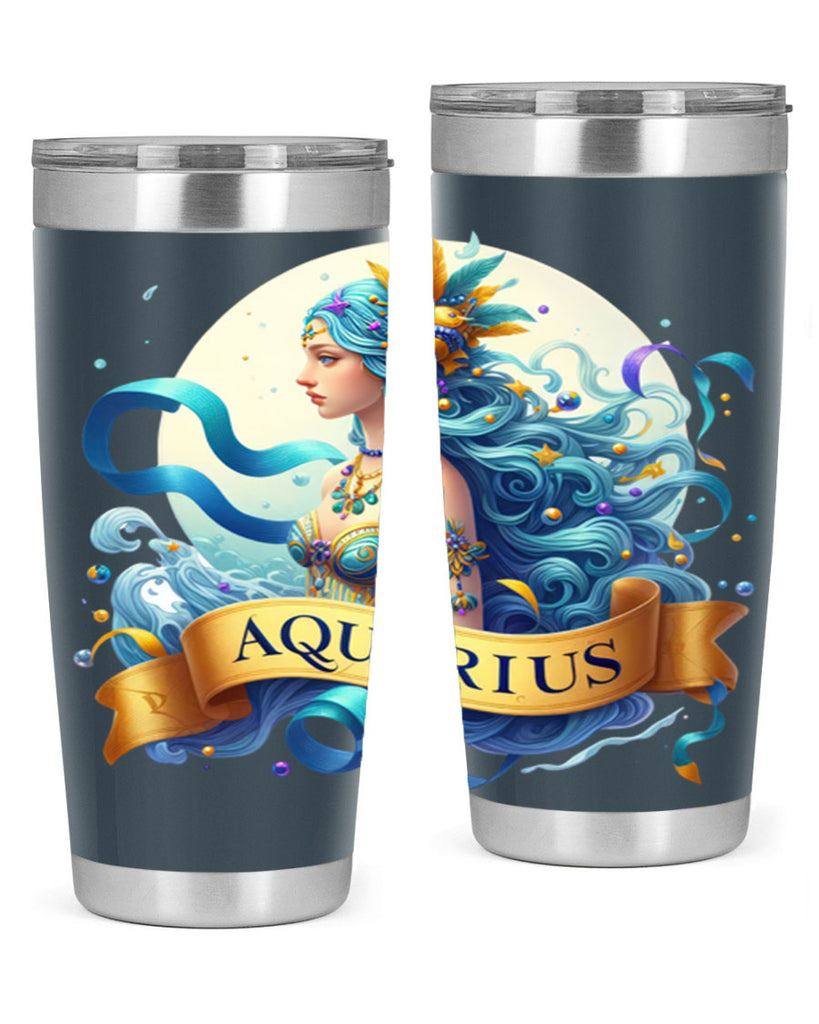 aquarius 84#- zodiac- Tumbler