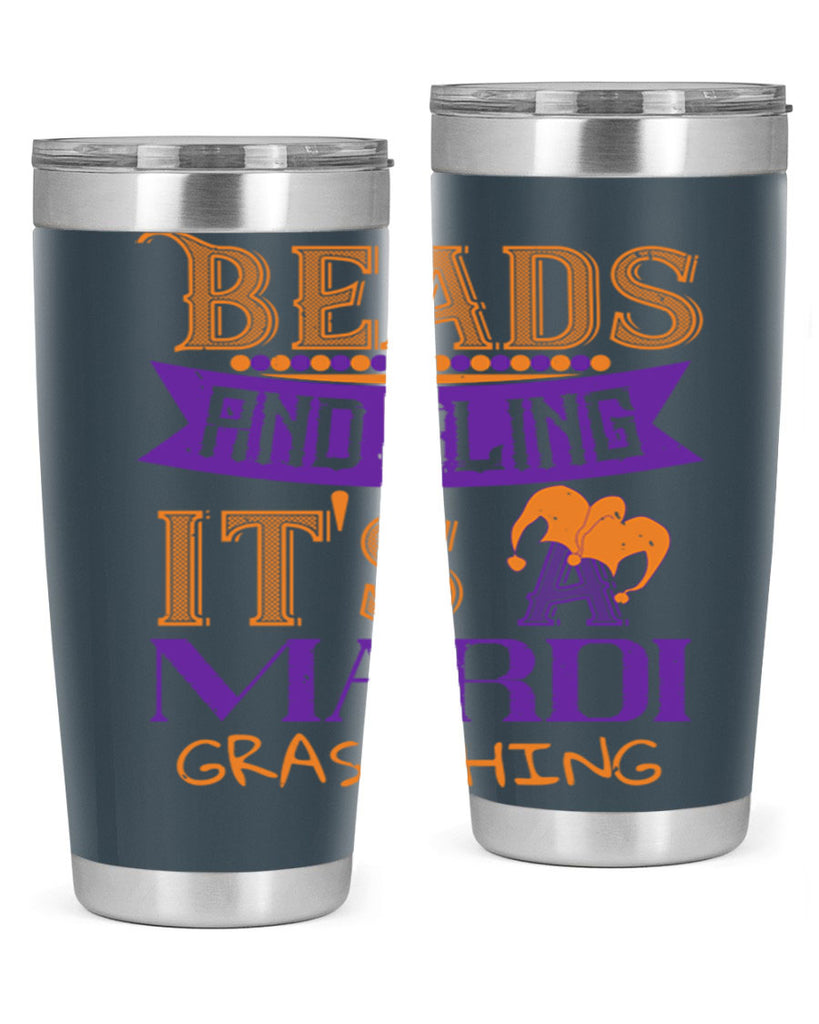 beads and bling its a mardi gras thing 51#- mardi gras- Tumbler
