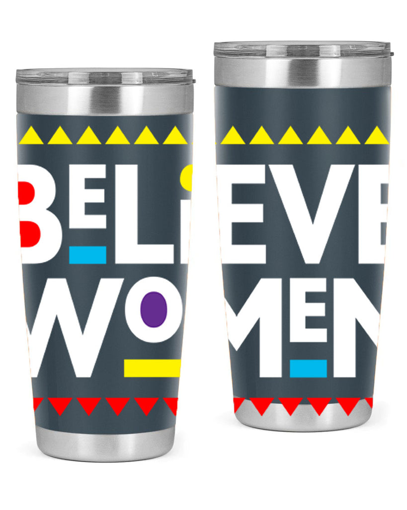 believewomen 254#- black words phrases- Cotton Tank