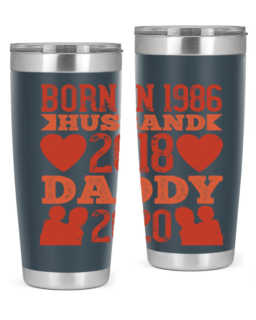 born in husband daddy 123#- fathers day- Tumbler
