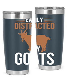 easily distracted by goats Style 5#- goat- Tumbler
