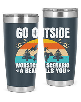 go outside worst case scenario a bear kills you  54#- Bears- Tumbler
