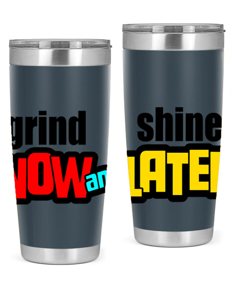 grind now and shine later 142#- black words phrases- Cotton Tank