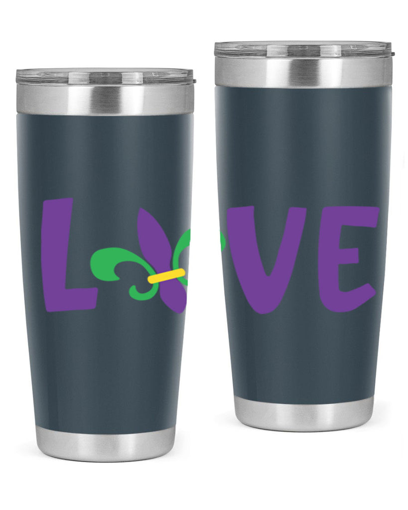 love 80#- mardi gras- Tumbler