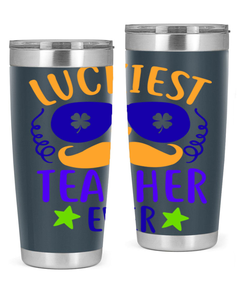 luckiest teacher ever 14#- mardi gras- Tumbler