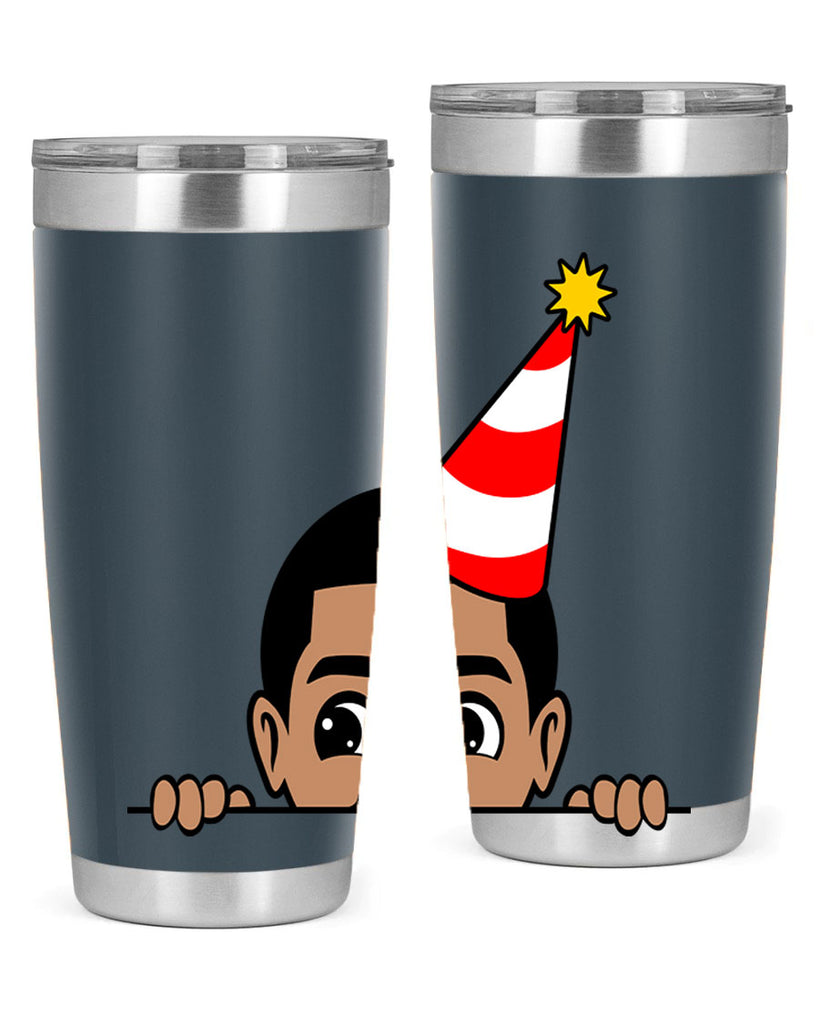 peekaboo afro birthday boy 21#- black men - boys- tumbler
