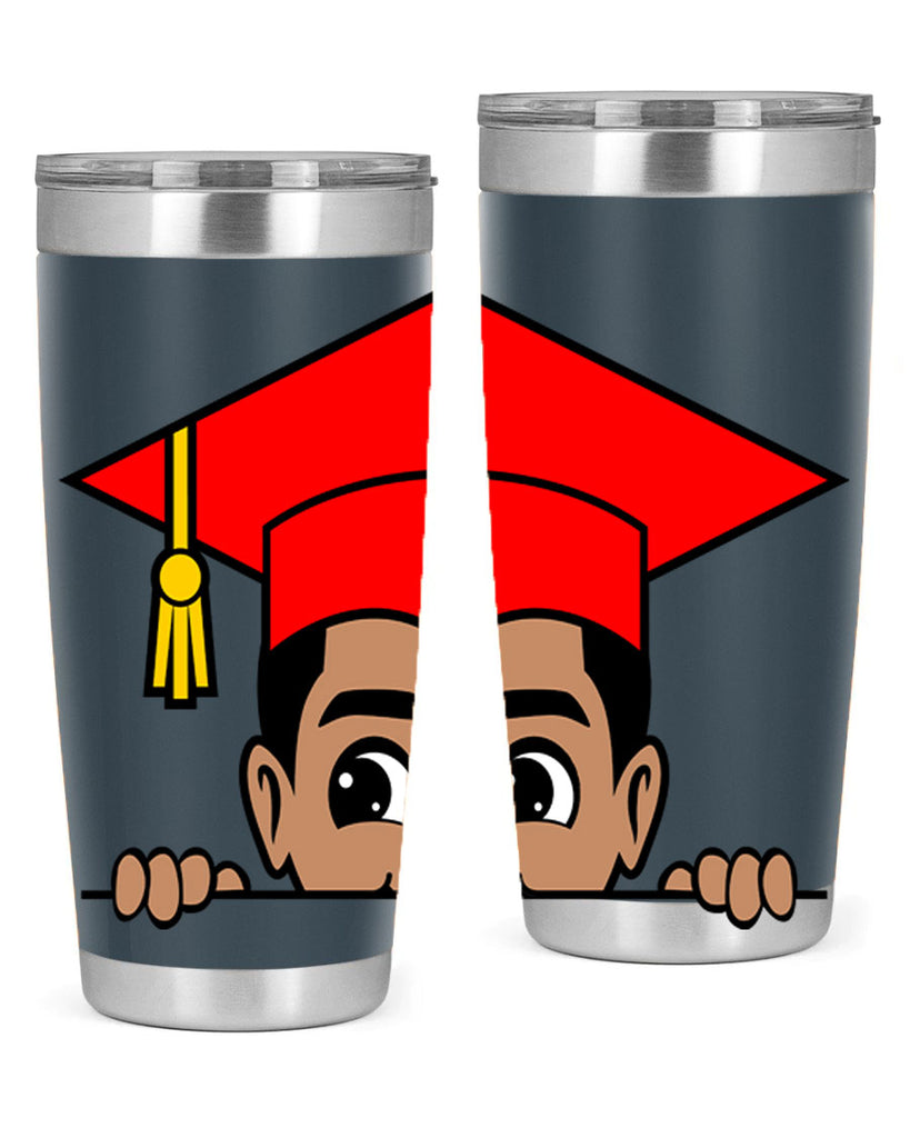 peekaboo afro puffs grad boy 20#- black men - boys- tumbler