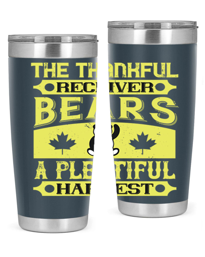 the thankful receiver bears a plentiful harvest 2#- thanksgiving- Tumbler
