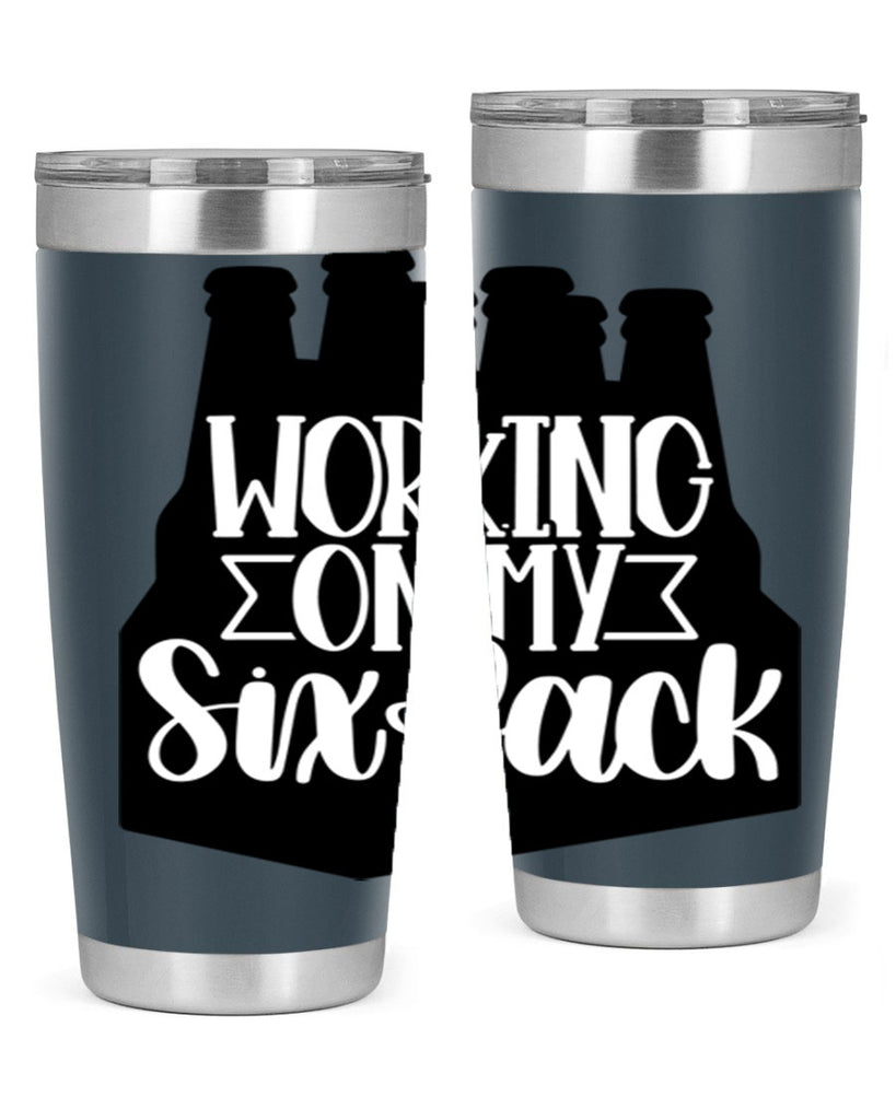 working on my six pack 13#- beer- Tumbler
