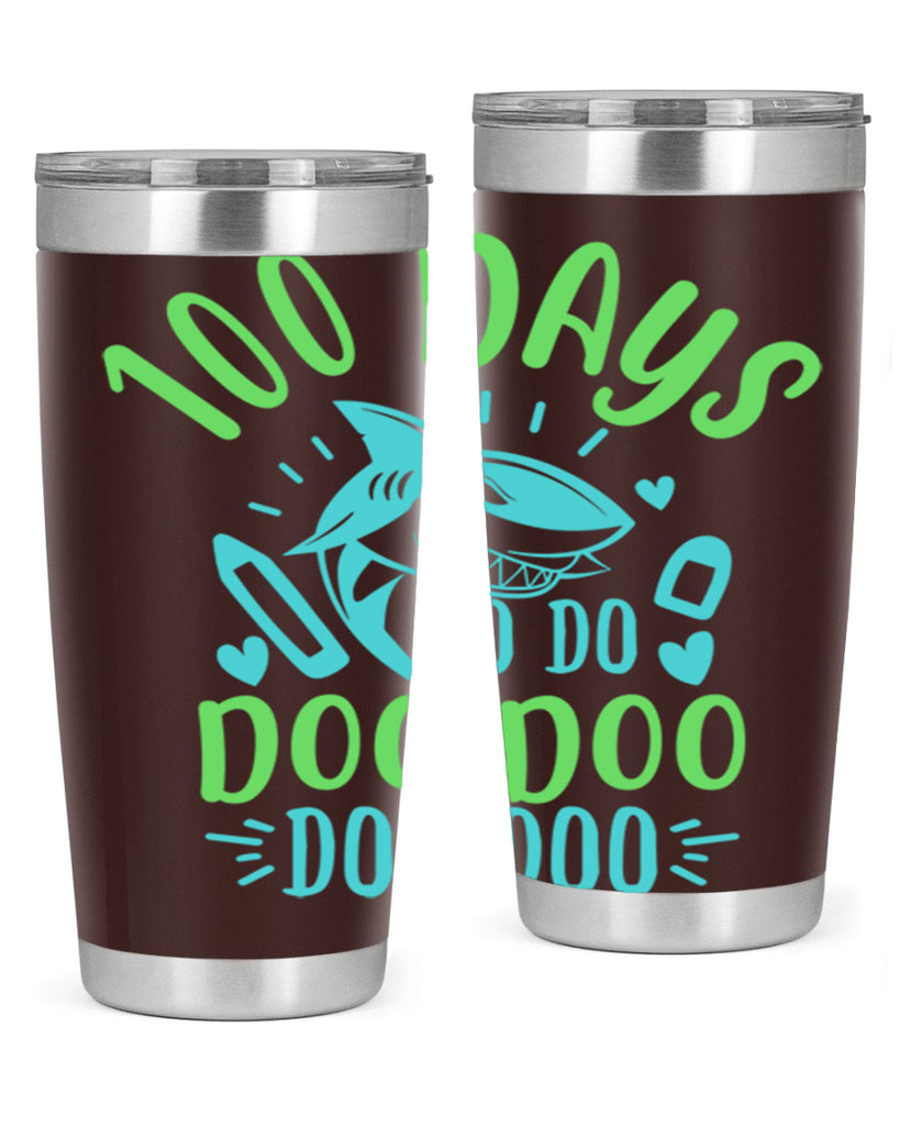 100 days shark doo doo 21#- 100 days of school- Tumbler