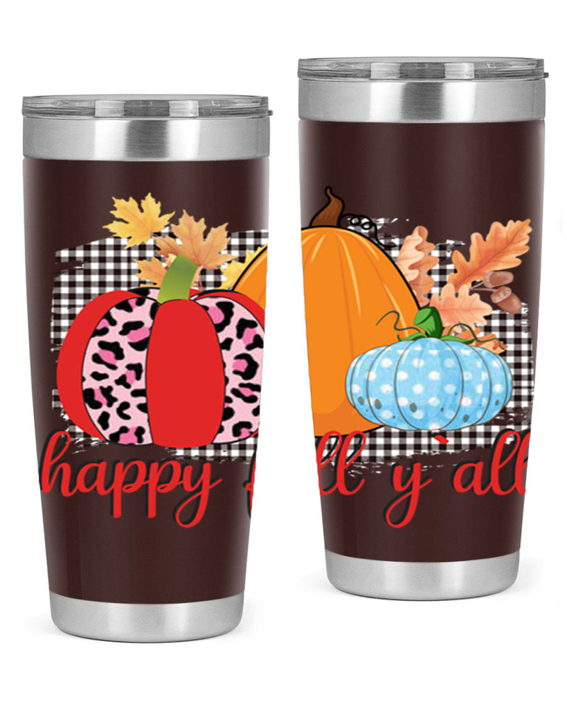 Happy Fall Yall Leopard 229#- fall- Tumbler