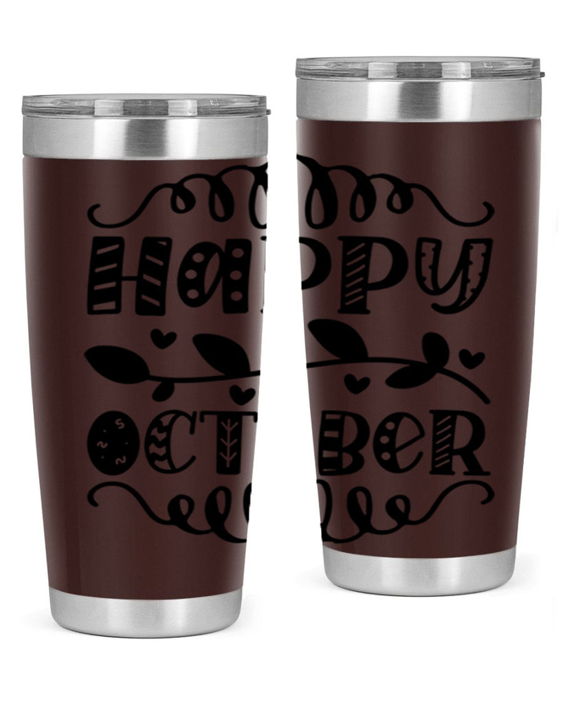 Happy October 239#- fall- Tumbler