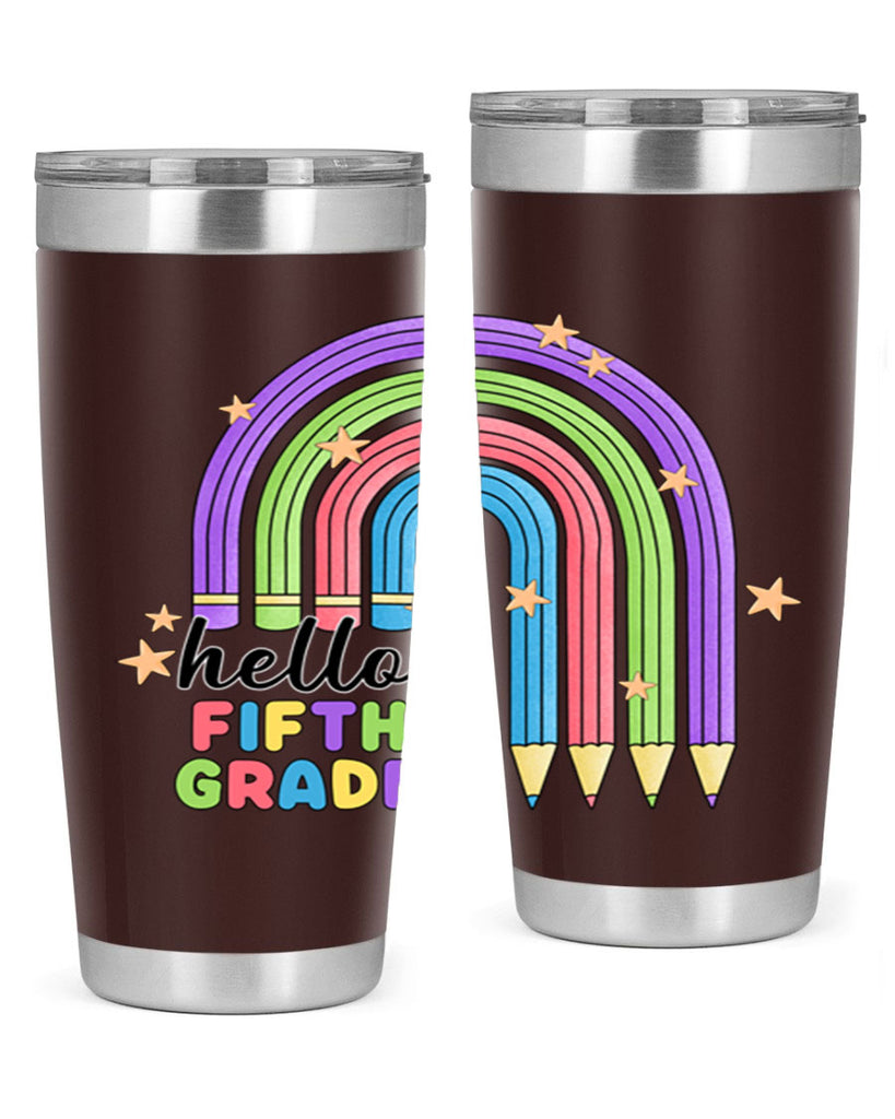 Hello 5th Grade Pencil Rainbow 13#- 5th grade- Tumbler